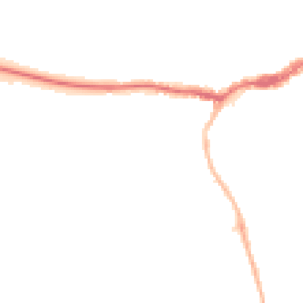 Night-time road noise heatmap for KT13 8XF