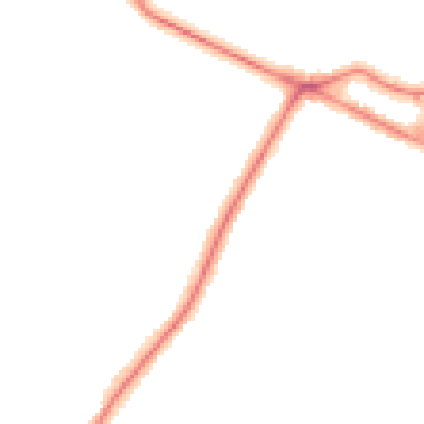 Night-time road noise heatmap for KT13 9JH
