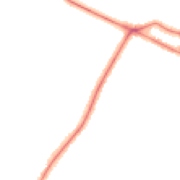 Night-time road noise heatmap for KT13 9JQ