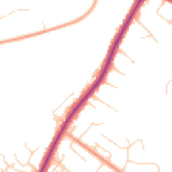 Daytime road noise heatmap for KT13 9JS