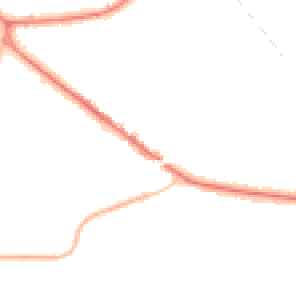 Night-time road noise heatmap for KT13 9UN