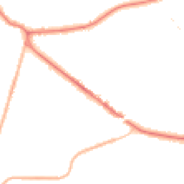Night-time road noise heatmap for KT13 9UQ