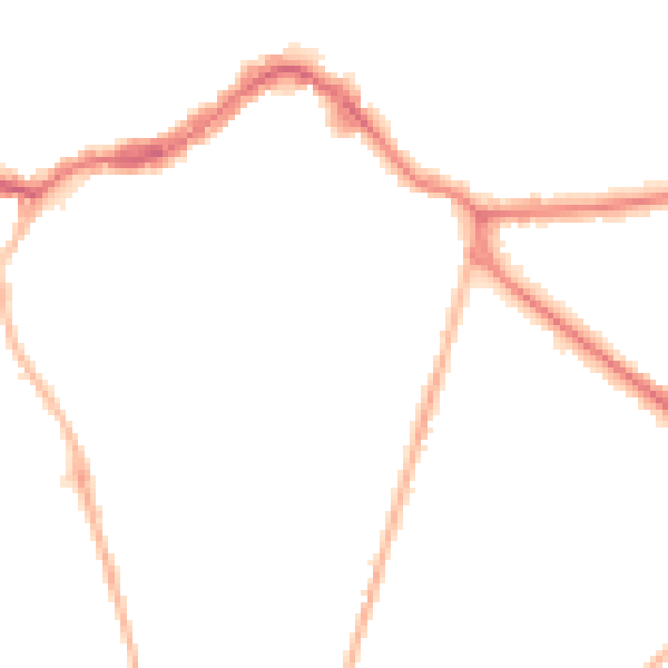 Night-time road noise heatmap for KT13 9YA