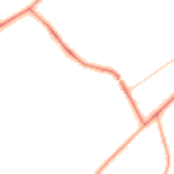 Night-time road noise heatmap for KT14 6AD