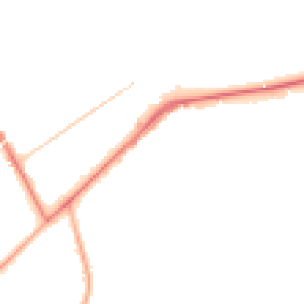 Night-time road noise heatmap for KT14 6BD
