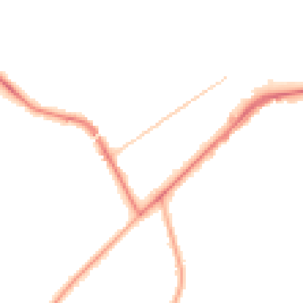 Night-time road noise heatmap for KT14 6BY