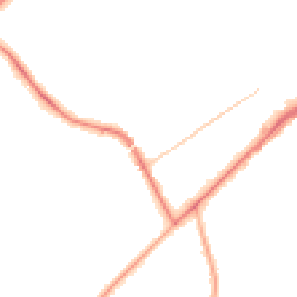Night-time road noise heatmap for KT14 6DB