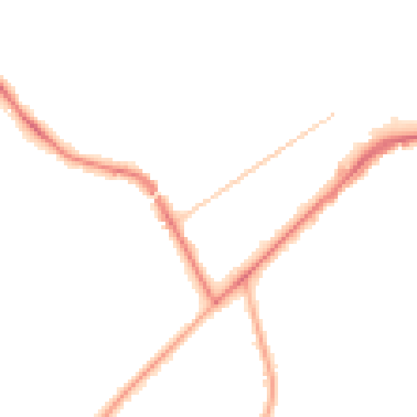 Night-time road noise heatmap for KT14 6DE