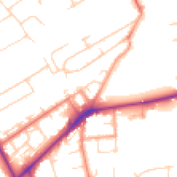 Daytime road noise heatmap for KT14 6DN