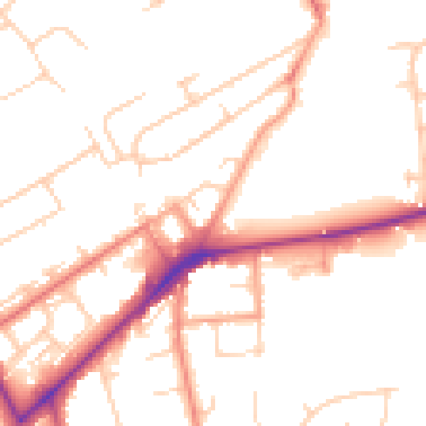 Daytime road noise heatmap for KT14 6EH