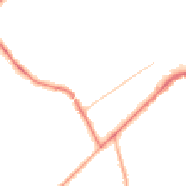 Night-time road noise heatmap for KT14 6ER