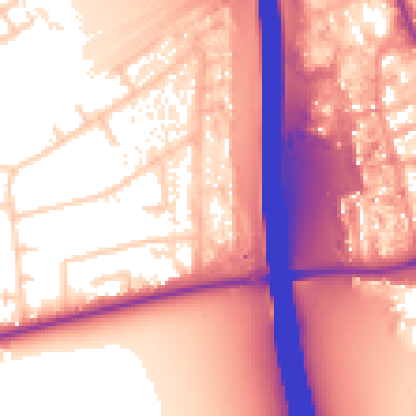 Daytime road noise heatmap for KT14 6PN