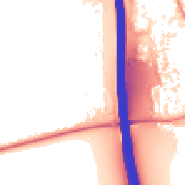 Night-time road noise heatmap for KT14 6PN