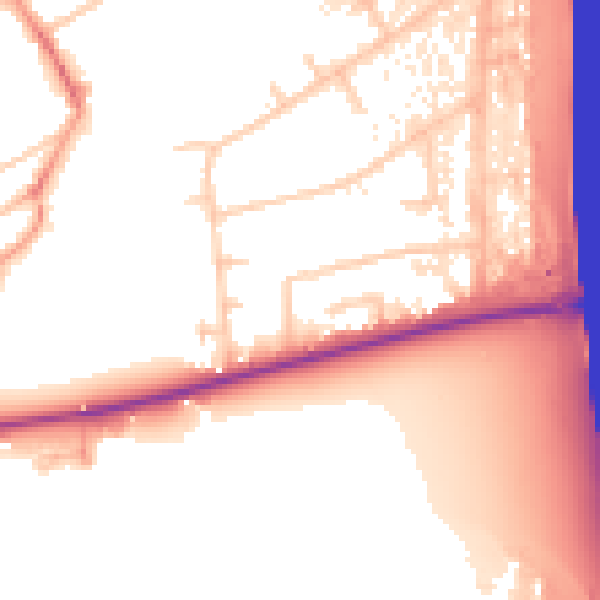 Daytime road noise heatmap for KT14 6PW