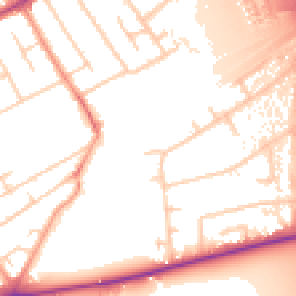 Daytime road noise heatmap for KT14 6QG