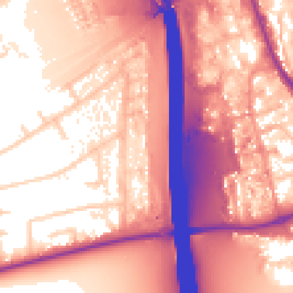 Daytime road noise heatmap for KT14 6QL