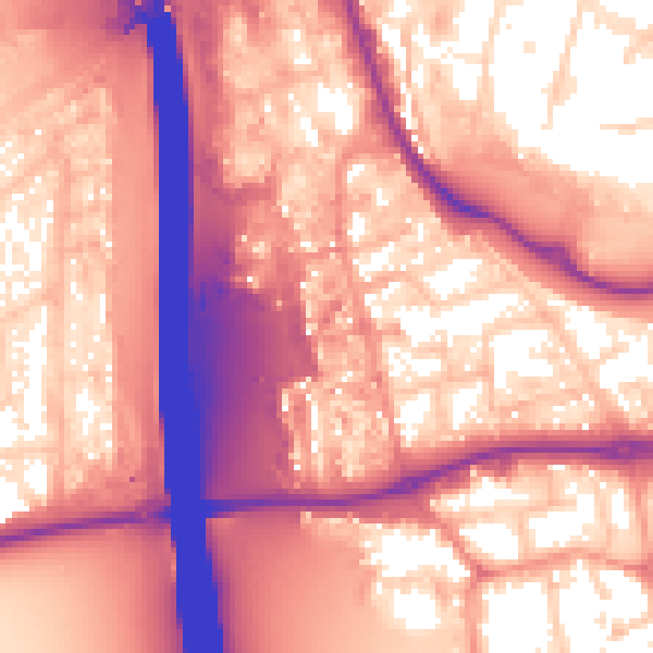 Daytime road noise heatmap for KT14 7BB