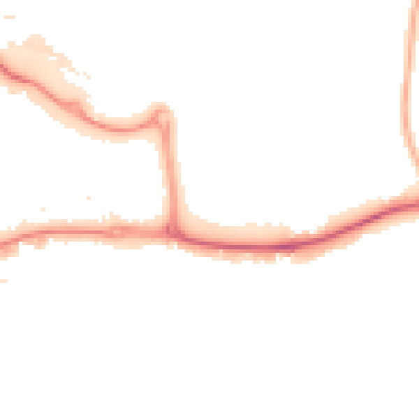 Night-time road noise heatmap for KT14 7DP