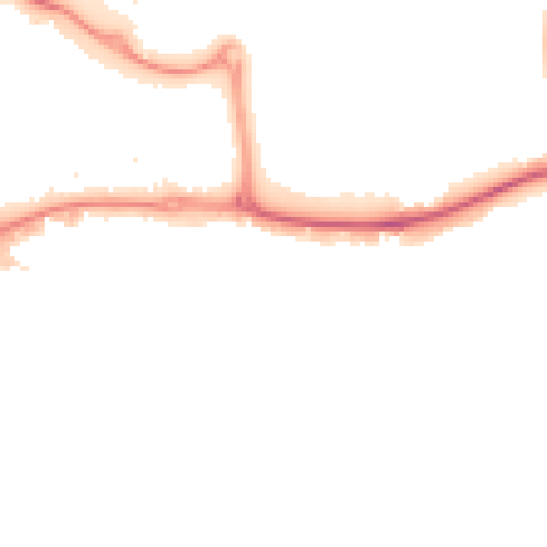 Night-time road noise heatmap for KT14 7FJ
