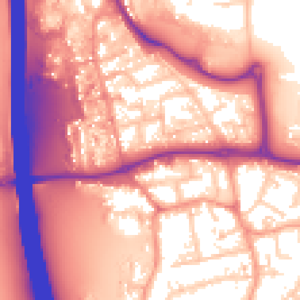 Daytime road noise heatmap for KT14 7HN