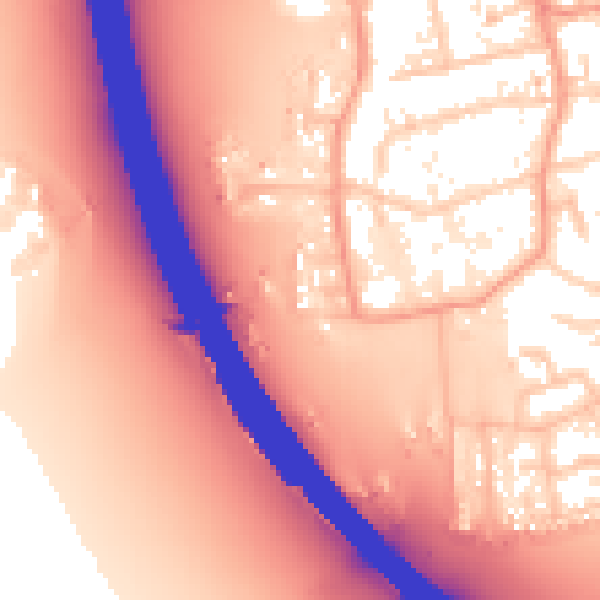 Daytime road noise heatmap for KT14 7LD