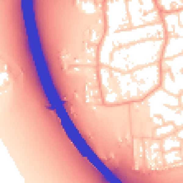 Daytime road noise heatmap for KT14 7ND