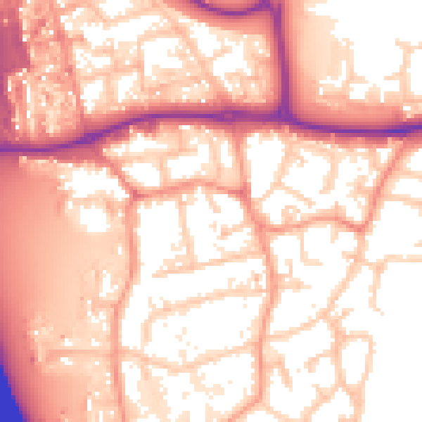 Daytime road noise heatmap for KT14 7PS
