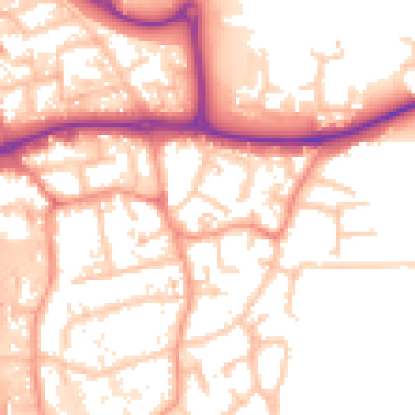Daytime road noise heatmap for KT14 7PT