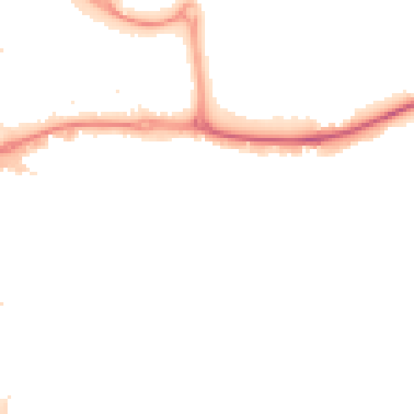 Night-time road noise heatmap for KT14 7PT