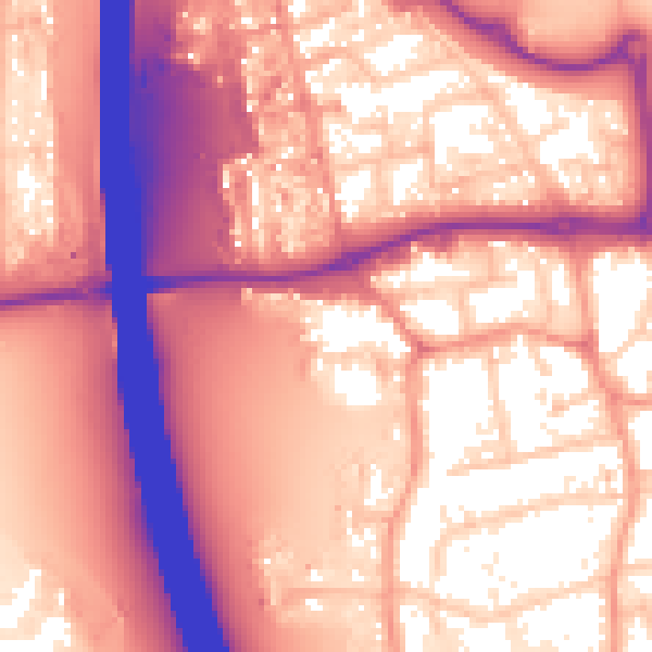 Daytime road noise heatmap for KT14 7QA