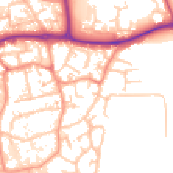 Daytime road noise heatmap for KT14 7RH