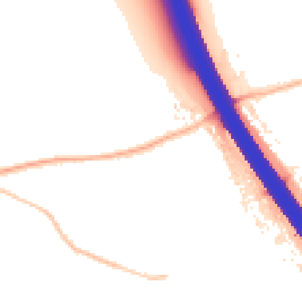 Night-time road noise heatmap for KT15 1AF