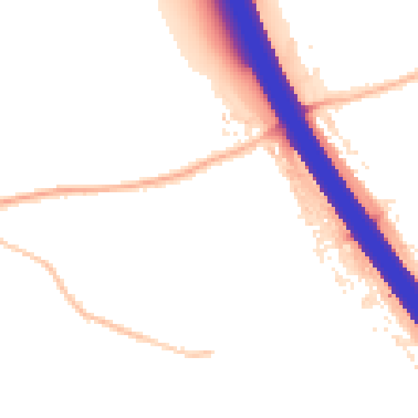 Night-time road noise heatmap for KT15 1AG