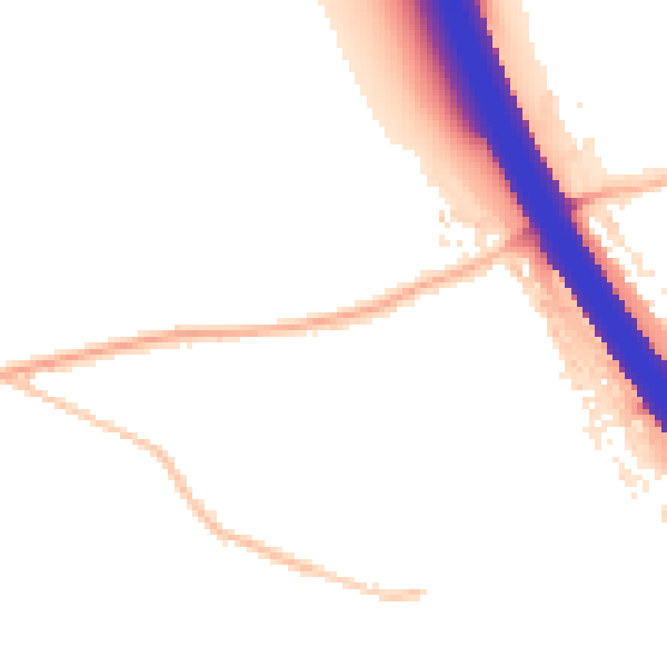 Night-time road noise heatmap for KT15 1AJ