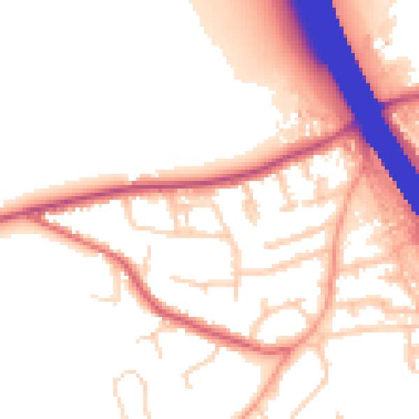 Daytime road noise heatmap for KT15 1AL