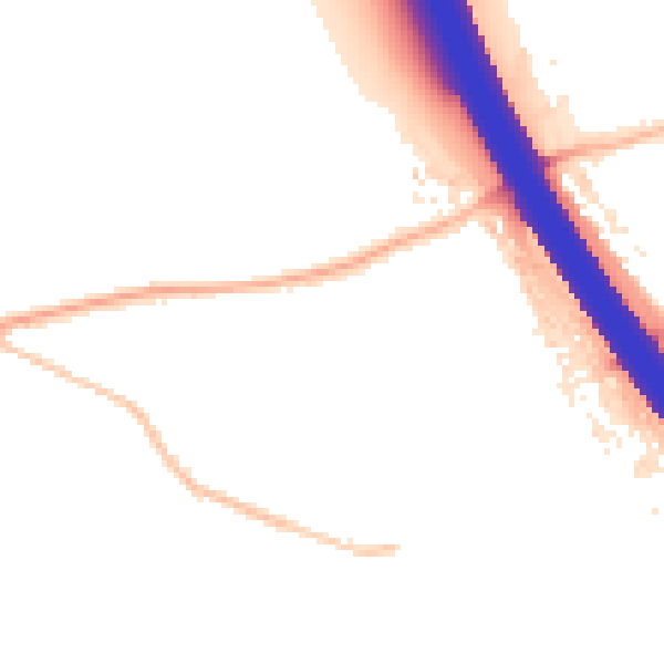 Night-time road noise heatmap for KT15 1AQ