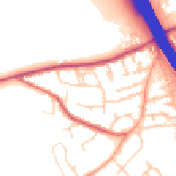 Daytime road noise heatmap for KT15 1AT