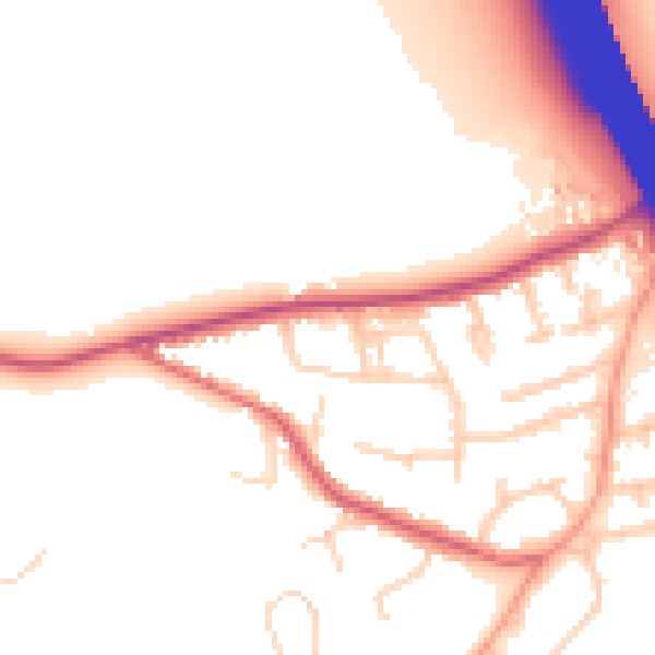 Daytime road noise heatmap for KT15 1AX
