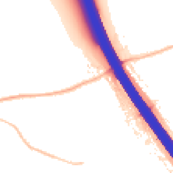 Night-time road noise heatmap for KT15 1BD