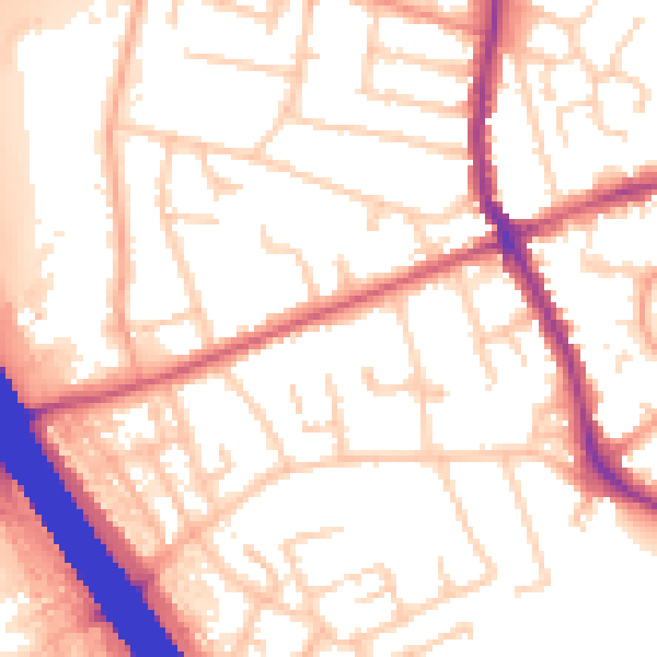 Daytime road noise heatmap for KT15 1BF