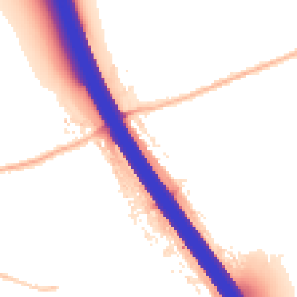 Night-time road noise heatmap for KT15 1BW