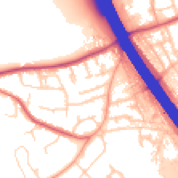 Daytime road noise heatmap for KT15 1BX