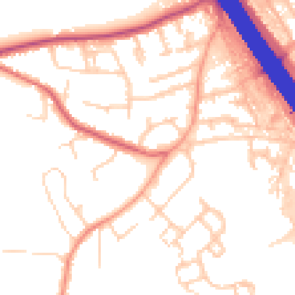 Daytime road noise heatmap for KT15 1DG