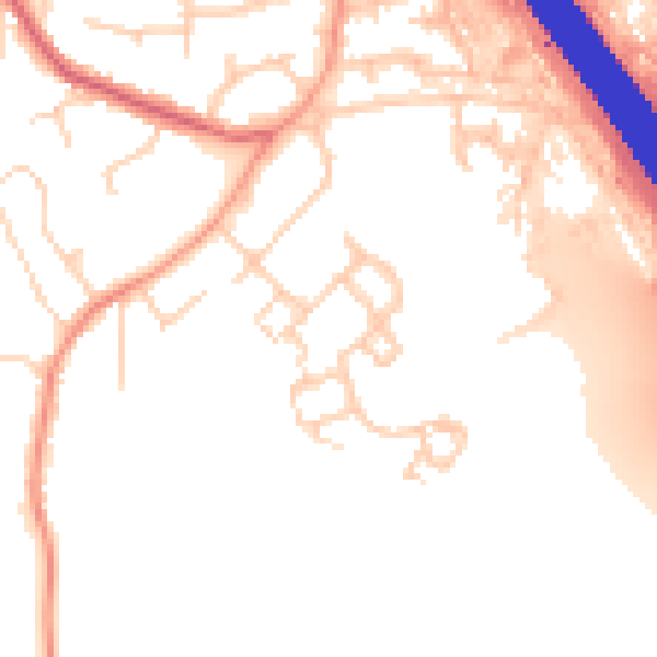 Daytime road noise heatmap for KT15 1ED