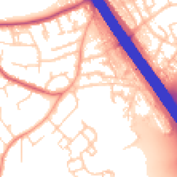 Daytime road noise heatmap for KT15 1JJ