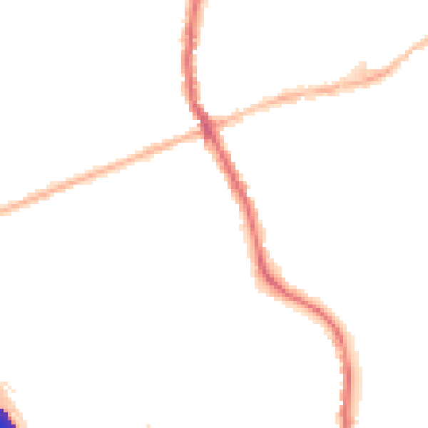 Night-time road noise heatmap for KT15 1PP