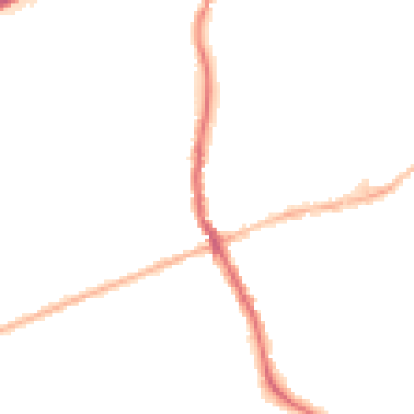 Night-time road noise heatmap for KT15 1TN