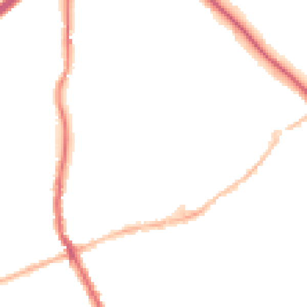 Night-time road noise heatmap for KT15 2AJ