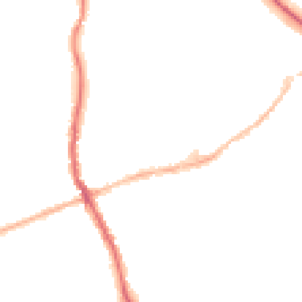 Night-time road noise heatmap for KT15 2AW