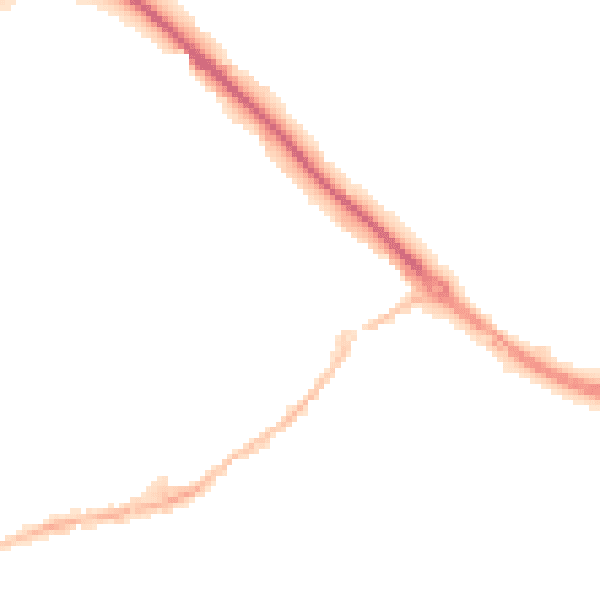 Night-time road noise heatmap for KT15 2FW